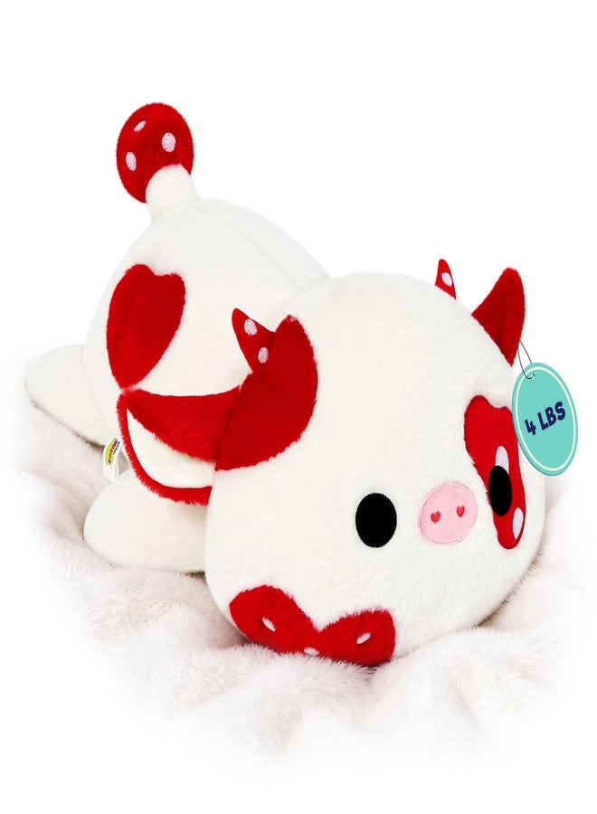 Onsoyours Original Weighted Mushroom Cow Stuffed Animals, 4.0 lbs Weighted Plush for Stress Relief - 20" Large Soft Cow Pillow Gifts for Kids & Adults - Image 1